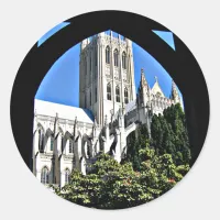 Washington National Cathedral Through Archway Classic Round Sticker