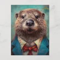 Cute Otter in a Suit Postcard