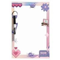 Y2K Pink Purple 2000s Retro Tech Girly Geek Love Dry Erase Board