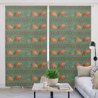 Southwest Javelina Family Copper Teal 50x96 Inch Blackout Curtains