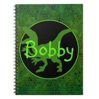 Personalized Green Dinosaur Hide Notebook