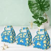 Bridal Shower Watercolor Lemon Blue Main Squeeze Favor Boxes