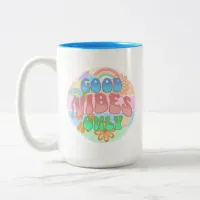 Good Vibes Only | Retro Vintage  Two-Tone Coffee Mug