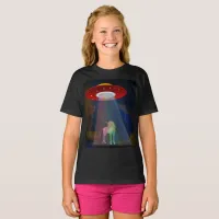 Unicorn Under UFO Rainbow Beam at Night, ZKoA T-Shirt