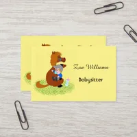 Funny and cute pony with baby - Babysitter Business Card