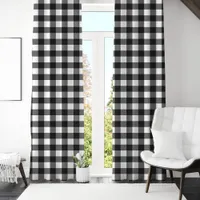 Black And White Buffalo Plaid Checkered Blackout Curtains