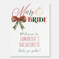 Merry & Bride Winter Christmas Bach Welcome Sign