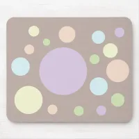 Pastel circles on a silk color background | mouse pad