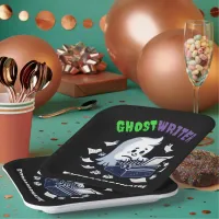 Funny Ghost Writer Extraordinaire Cute Ghost Paper Plates