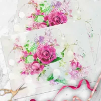 Romantic Pink Rose With Bokeh & Sparkles on White Tissue Paper