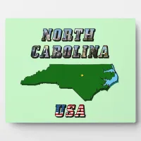 North Carolina Map and Text Plaque