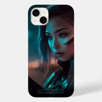 Asian Woman Reading at Night in City of the Future Case-Mate iPhone Case