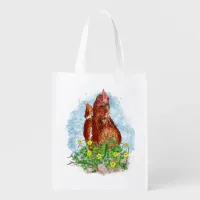 Cute Hand drawn Chicken  Grocery Bag