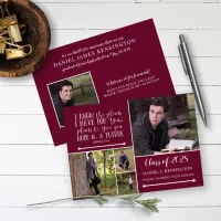 Burgundy Christian Verse Graduation Photo Collage Invitation