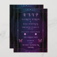 Elegant Mauve and Gold Wedding  RSVP Card