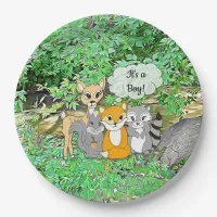 It's a Boy! Baby Shower Forest Animals Themed Paper Plates