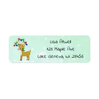 Cute Holiday Christmas Reindeer Label