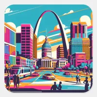 St Louis, Missouri | The Gateway Arch  Square Sticker