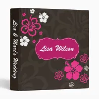 Wedding Planner hibiscus mocha 3 Ring Binder