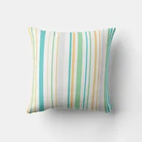 Abstract aqua striped throw pillow