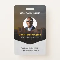 Custom Employee Name, Photo, Bar Code, Logo Badge