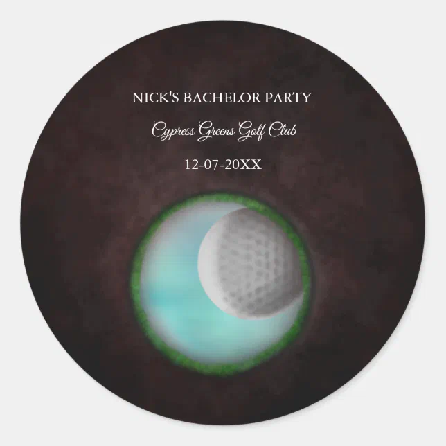 Golf Bachelor Party - Golfing trip Classic Stylish Classic Round Sticker