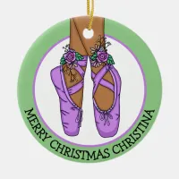 Christmas Ballet Slippers Personalized Ceramic Ornament