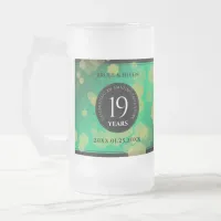 Elegant 19th Jade Wedding Anniversary Celebration Frosted Glass Beer Mug