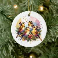 Four Calling Birds | Twelve Days of Christmas Ceramic Ornament