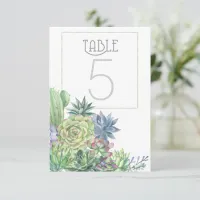 Succulents and Sparkle Table Numbers ID515