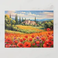 Landscape Painting Southern France | Travel Art Postcard