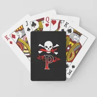 Jolly Roger P Monogram Initial Poker Cards