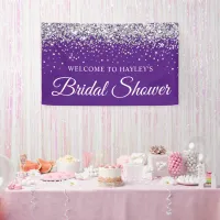 Silver Glitter on Royal Purple Bridal Shower Banner