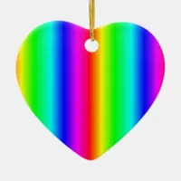 Rainbow Heart Christmas LGBTQ Ceramic Ornament