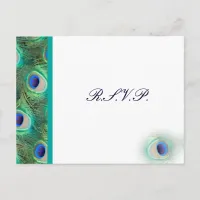 peacock blue  Wedding rsvp card