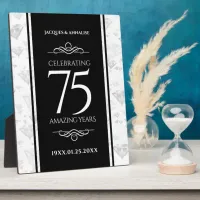 Elegant 75th Diamond Wedding Anniversary Plaque
