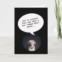 modern cute Happy Hour Getting Old Funny Birthday Card