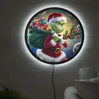 The Grinch joyfully prepares for Christmas night LED Sign