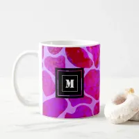 Purple and Pink Leopard Print Monogram  Coffee Mug