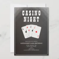 Vegas Casino Blackjack Poker Night Party Invitation