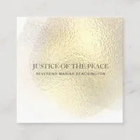 *~* JUSTICE OF THE PEACE - Abstract  Yellow Gold Square Business Card