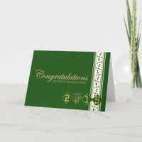 2019 Green & Gold Graduation Congratulations Card