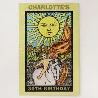 The Sun Tarot Card 30th Birthday Party Name Jigsaw Puzzle