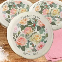 Pretty Roses Floral Botanical Flowers Thank You Sugar Cookie