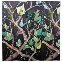 Leaves and butterflies painting cloth napkin