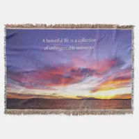 Breathtaking sunset over the sea  throw blanket