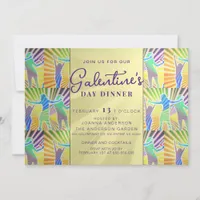 70's Disco Retro Faux Gold Galentine Dinner Brunch Invitation