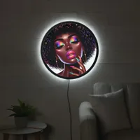 Afro Beauty Faux Holographic Hair & Nail Salon LED Sign