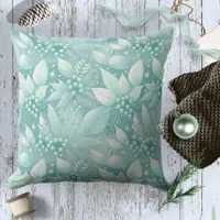 Coastal Christmas Foliage Berries Pattern#7 ID1009 Throw Pillow