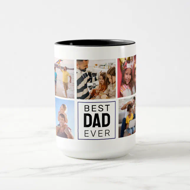 Best DAD Ever Father's Day Custom Photo Collage Mug